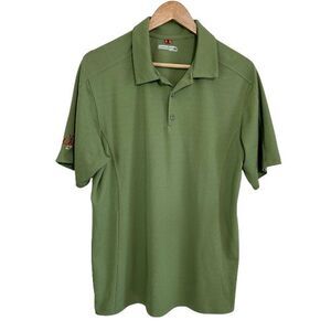 Montauk Tackle Co. Mens Polo Shirt M Green Performance Short Sleeve Fishing